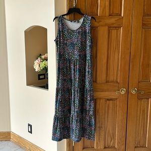 Women’s Land’s End maxi dress, BNWOT, Navy floral, sz. PL